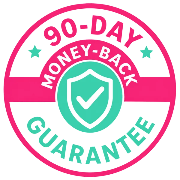 Obvi 90-day money-back guarantee badge.
